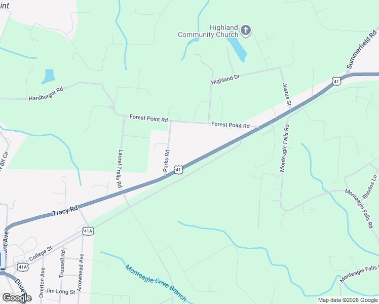 map of restaurants, bars, coffee shops, grocery stores, and more near 10537 U.S. 41 in Monteagle