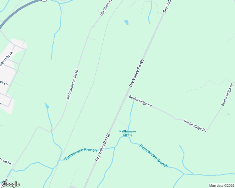 map of restaurants, bars, coffee shops, grocery stores, and more near 1653 Dry Valley Rd NE in Cleveland