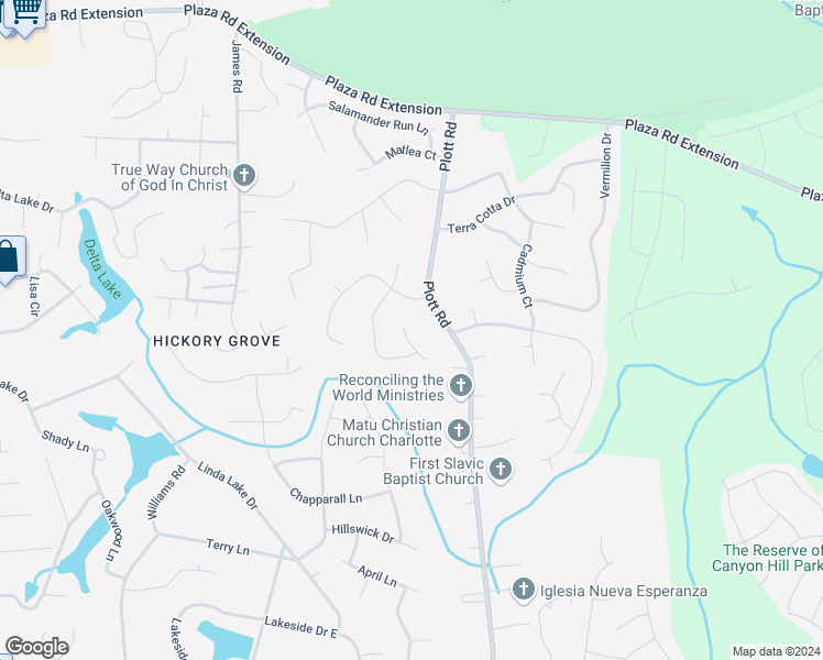 map of restaurants, bars, coffee shops, grocery stores, and more near 8022 Marin Drive in Charlotte