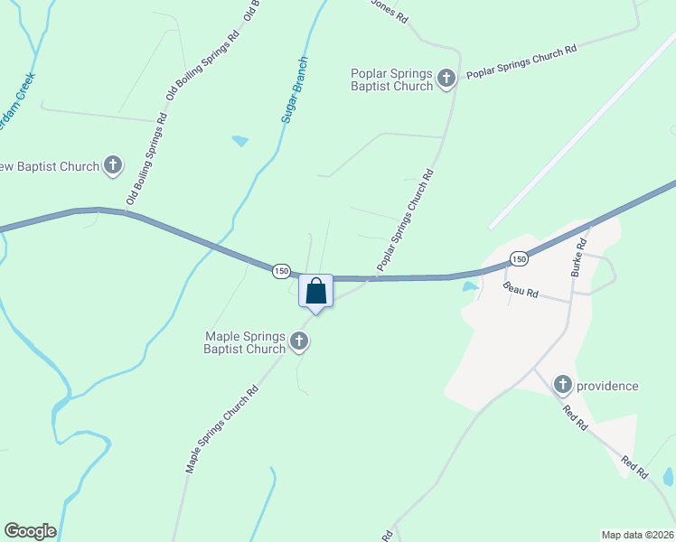 map of restaurants, bars, coffee shops, grocery stores, and more near 1010 College Avenue in Shelby