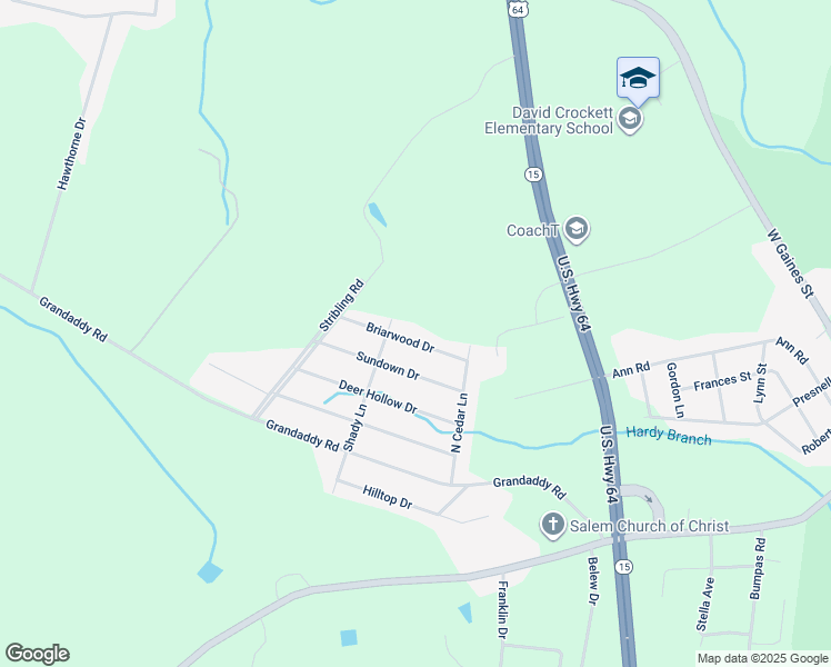 map of restaurants, bars, coffee shops, grocery stores, and more near 1612 Briarwood Drive in Lawrenceburg