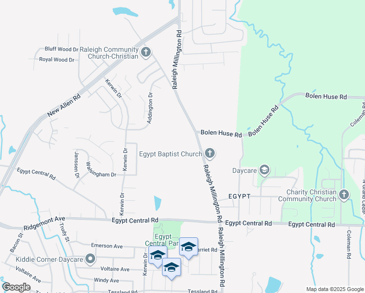 map of restaurants, bars, coffee shops, grocery stores, and more near 4499 Raleigh Millington Road in Memphis