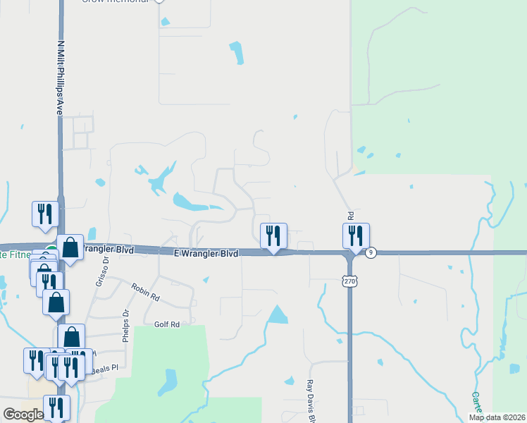 map of restaurants, bars, coffee shops, grocery stores, and more near 2616 Greenbriar Place in Seminole