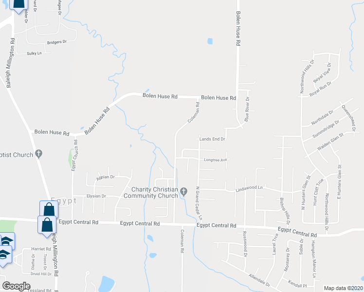 map of restaurants, bars, coffee shops, grocery stores, and more near 4472 Cedar Ridge Lane in Memphis