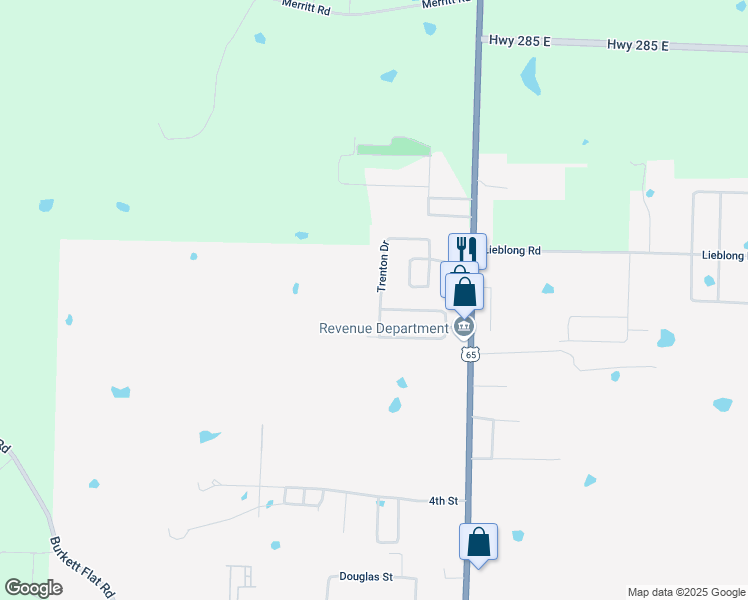 map of restaurants, bars, coffee shops, grocery stores, and more near 10 Trenton Drive in Greenbrier