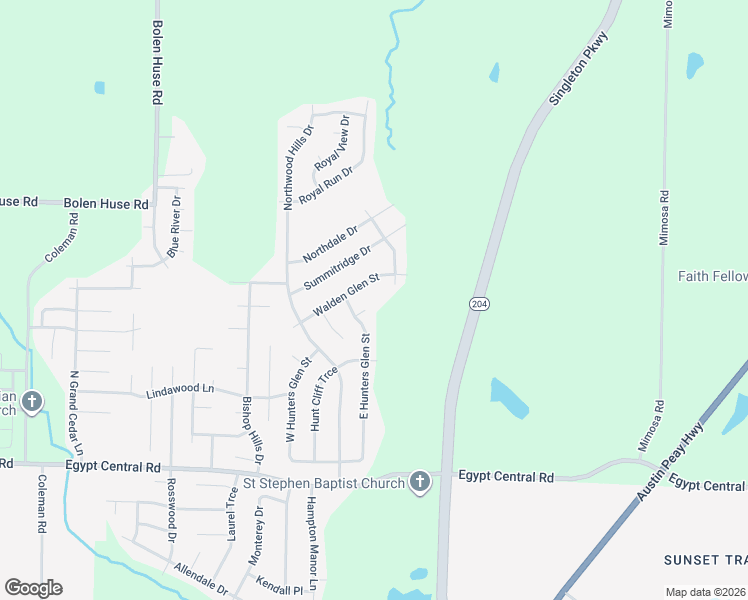 map of restaurants, bars, coffee shops, grocery stores, and more near 4490 East Hunters Glen Street in Memphis