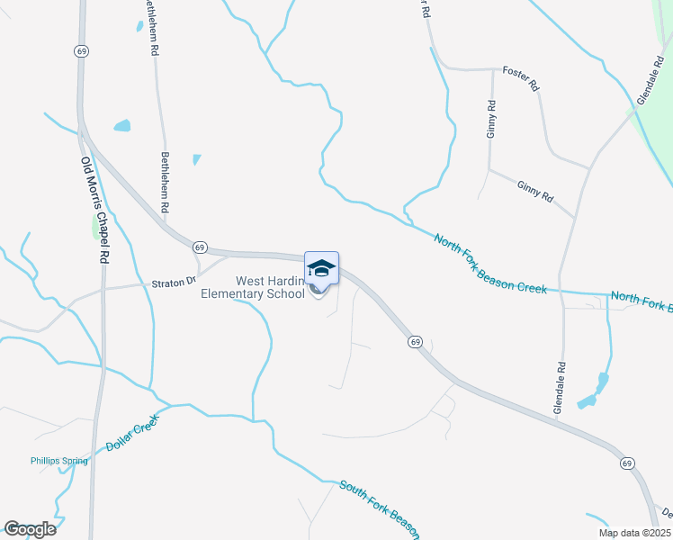 map of restaurants, bars, coffee shops, grocery stores, and more near 25105 Highway 69 in Adamsville