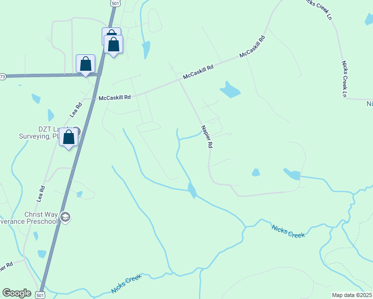 map of restaurants, bars, coffee shops, grocery stores, and more near 268 Napier Road in Carthage