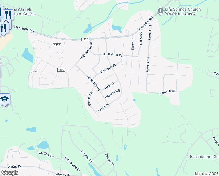 map of restaurants, bars, coffee shops, grocery stores, and more near 74 Polk Street in Spring Lake