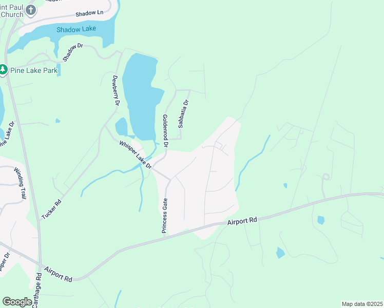 map of restaurants, bars, coffee shops, grocery stores, and more near 37 Princess Gate Drive in Whispering Pines