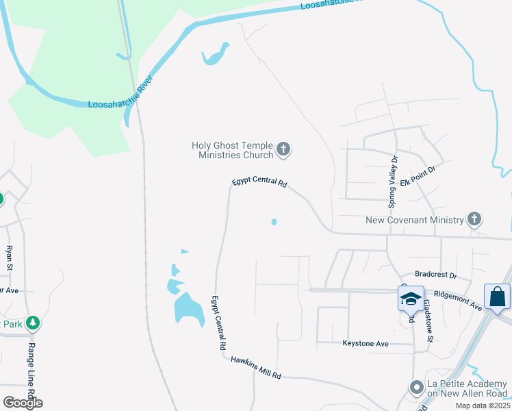 map of restaurants, bars, coffee shops, grocery stores, and more near 3089 Egypt Central Road in Memphis