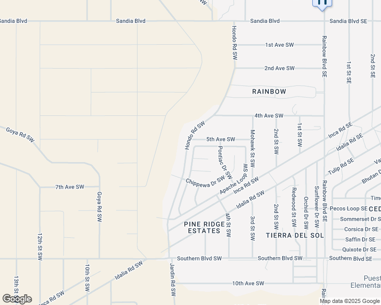 map of restaurants, bars, coffee shops, grocery stores, and more near 480 Apache Loop Southwest in Rio Rancho