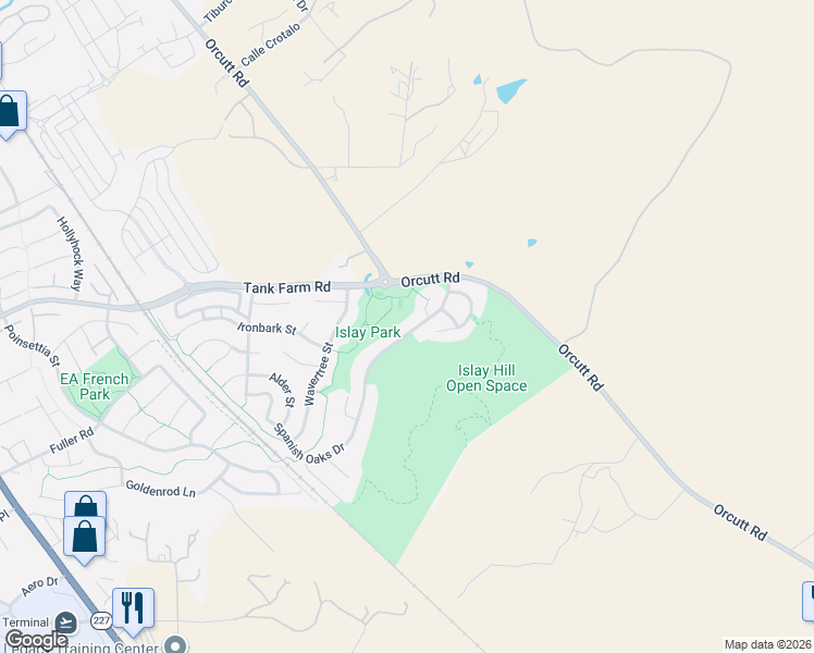 map of restaurants, bars, coffee shops, grocery stores, and more near 4443 Spanish Oaks Drive in San Luis Obispo