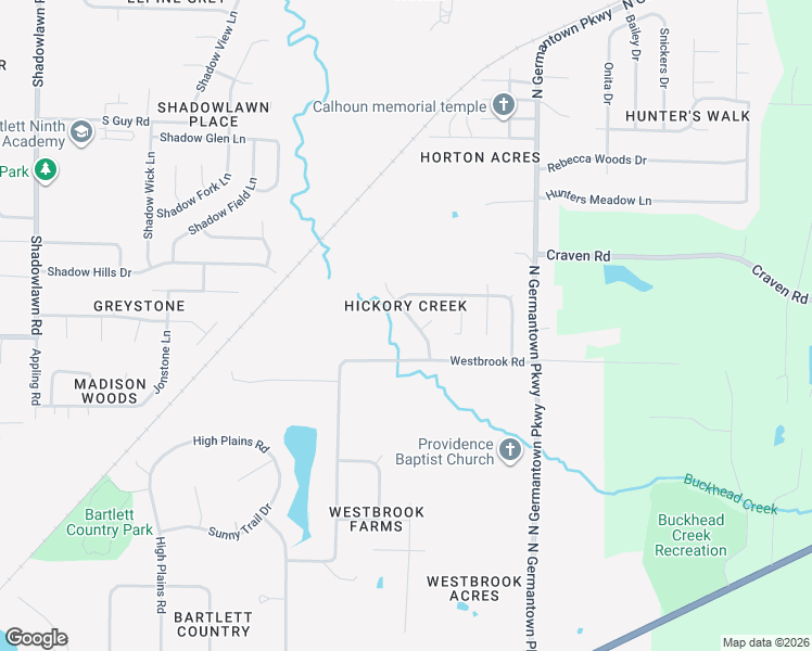 map of restaurants, bars, coffee shops, grocery stores, and more near 4563 Westbrook Road in Bartlett
