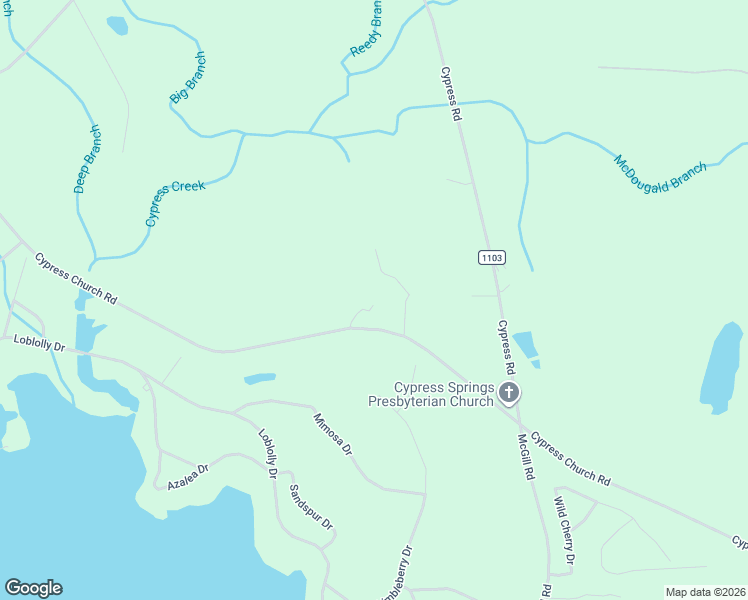 map of restaurants, bars, coffee shops, grocery stores, and more near 1430 Cypress Church Road in Cameron