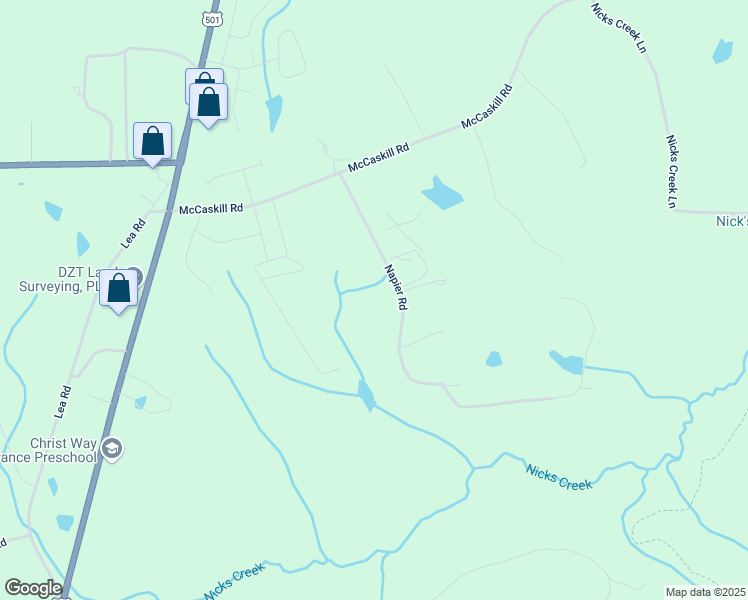 map of restaurants, bars, coffee shops, grocery stores, and more near 268 Napier Road in Carthage