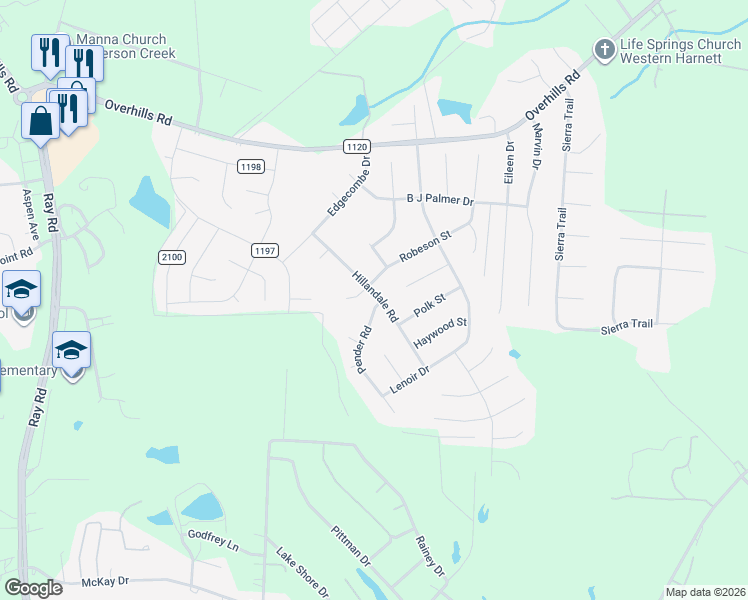 map of restaurants, bars, coffee shops, grocery stores, and more near 280 Hillandale Road in Spring Lake