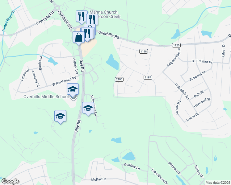 map of restaurants, bars, coffee shops, grocery stores, and more near 533 Jamestown Drive in Spring Lake