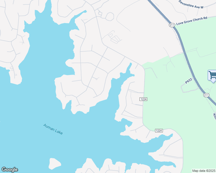 map of restaurants, bars, coffee shops, grocery stores, and more near Vanore Road in Seven Lakes