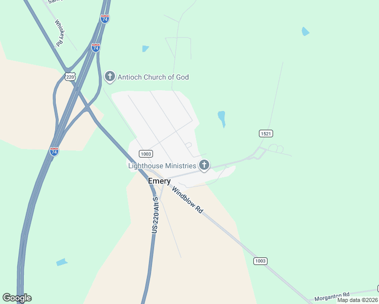 map of restaurants, bars, coffee shops, grocery stores, and more near 160 Sparrow Drive in Jackson Springs