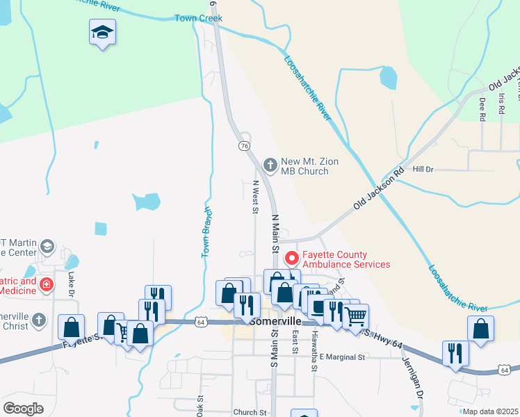 map of restaurants, bars, coffee shops, grocery stores, and more near 13425 North Main Street in Somerville