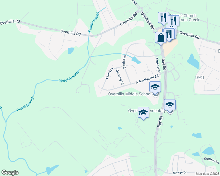 map of restaurants, bars, coffee shops, grocery stores, and more near 480 West Northpoint Road in Spring Lake