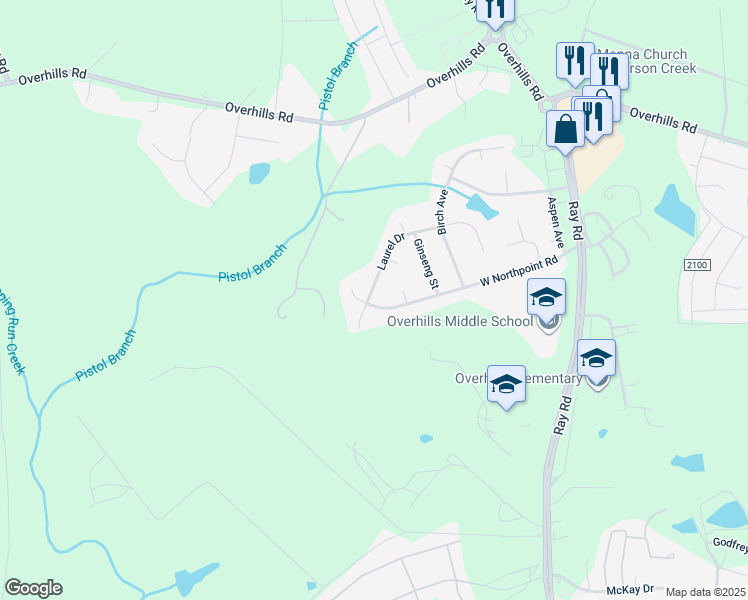 map of restaurants, bars, coffee shops, grocery stores, and more near 536 West Northpoint Road in Spring Lake