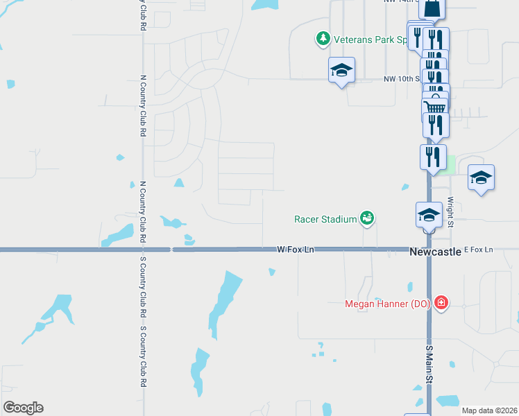 map of restaurants, bars, coffee shops, grocery stores, and more near 205 Larry Street in Newcastle