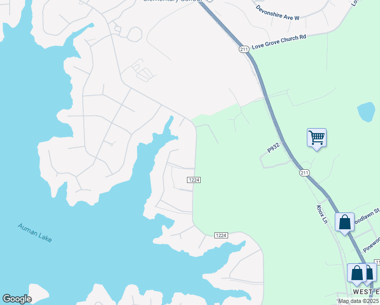 map of restaurants, bars, coffee shops, grocery stores, and more near 497 Longleaf Drive in Seven Lakes