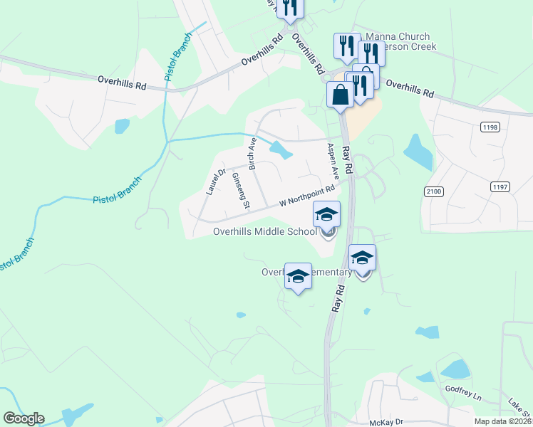 map of restaurants, bars, coffee shops, grocery stores, and more near 328 West Northpoint Road in Spring Lake