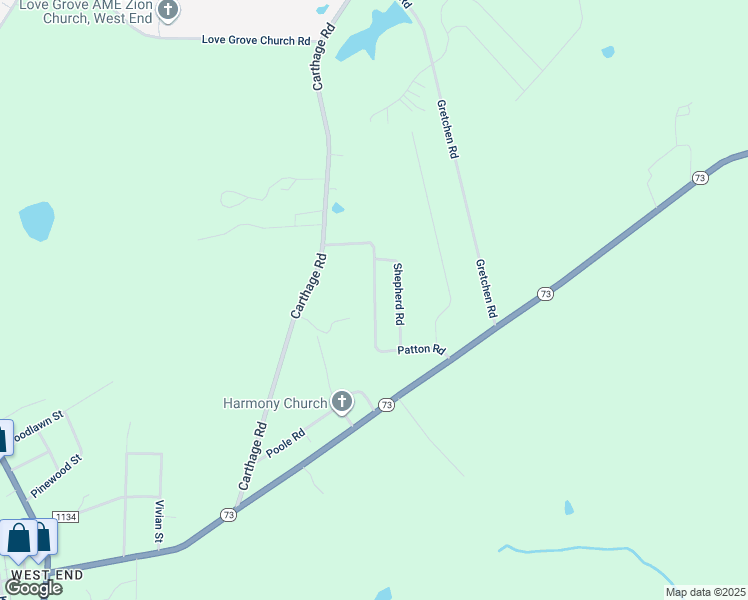 map of restaurants, bars, coffee shops, grocery stores, and more near 232 Patton Road in West End
