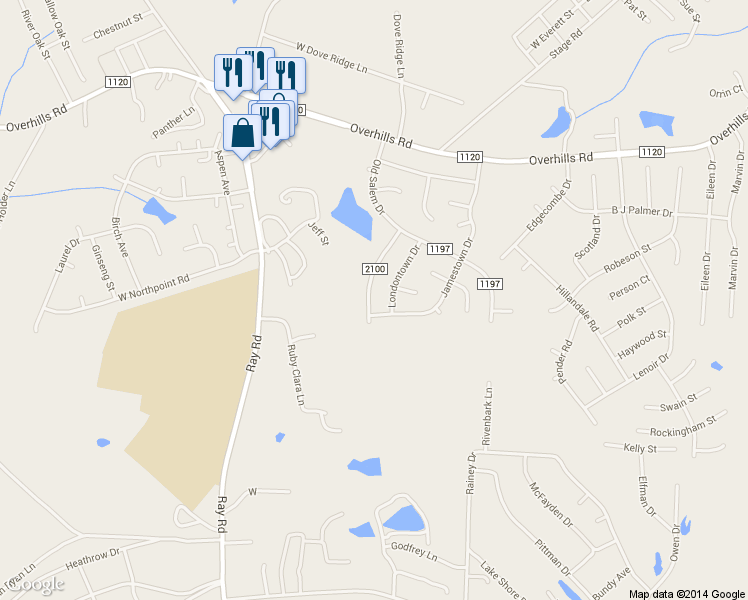 map of restaurants, bars, coffee shops, grocery stores, and more near 185 Woodbridge Drive in Spring Lake