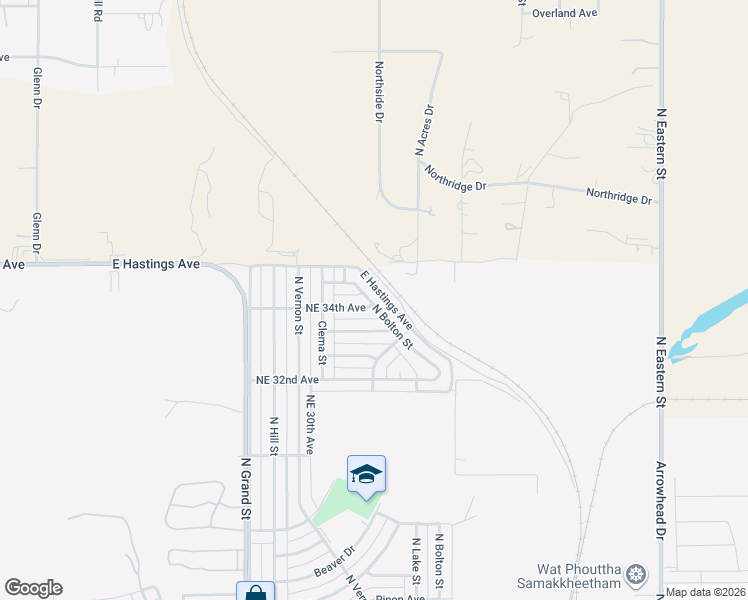 map of restaurants, bars, coffee shops, grocery stores, and more near 3404 North Bolton Street in Amarillo