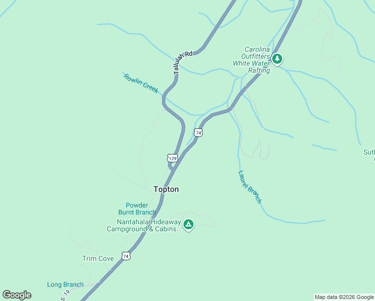map of restaurants, bars, coffee shops, grocery stores, and more near 425 Franklin Branch Road in Topton