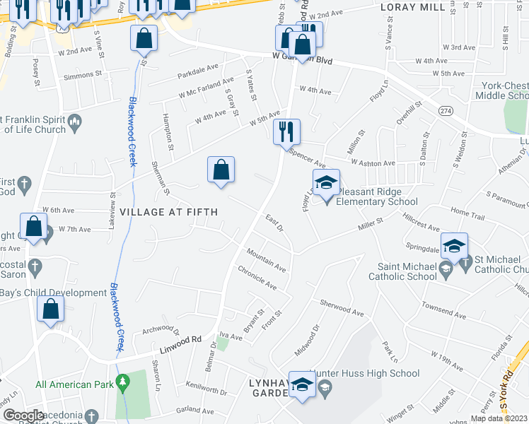 map of restaurants, bars, coffee shops, grocery stores, and more near 910 Linwood Road in Gastonia