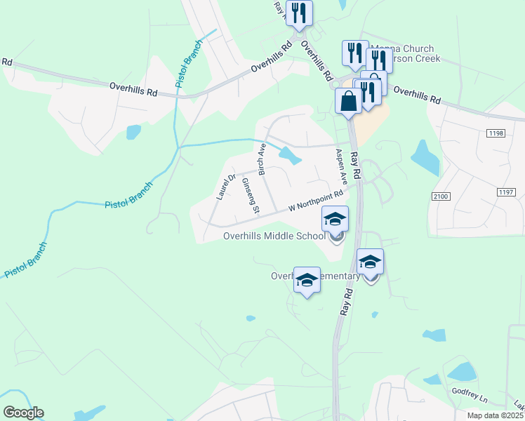 map of restaurants, bars, coffee shops, grocery stores, and more near 328 West Northpoint Road in Spring Lake