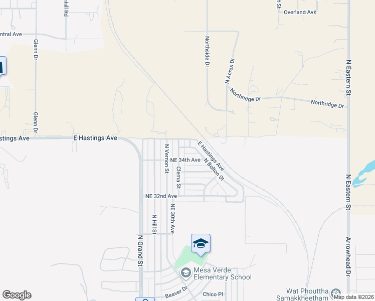 map of restaurants, bars, coffee shops, grocery stores, and more near 3906 Northeast 35th Avenue in Amarillo