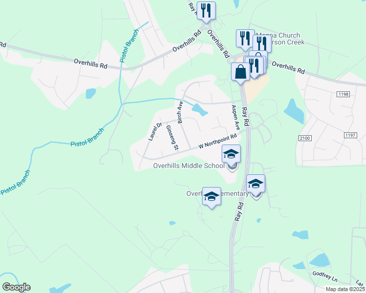 map of restaurants, bars, coffee shops, grocery stores, and more near 328 West Northpoint Road in Spring Lake
