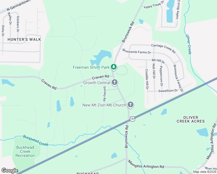 map of restaurants, bars, coffee shops, grocery stores, and more near 4555 Brunswick Road in Arlington