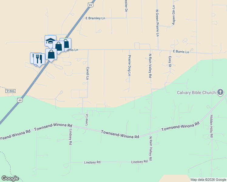 map of restaurants, bars, coffee shops, grocery stores, and more near 7671 Hummingbird Lane in Flagstaff