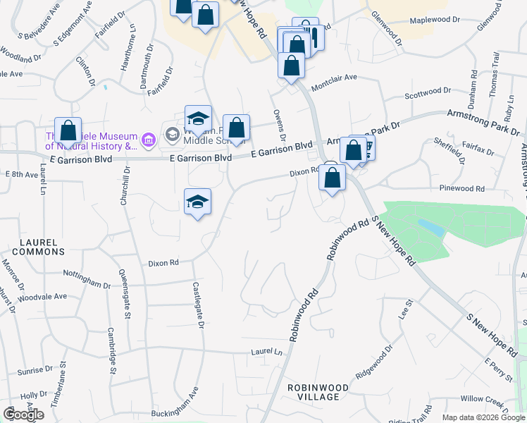 map of restaurants, bars, coffee shops, grocery stores, and more near 1119 Surry Lane in Gastonia