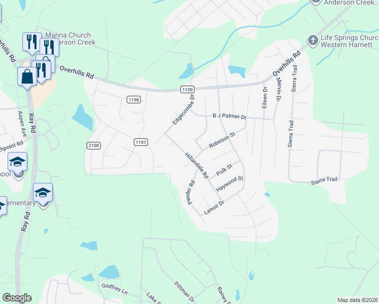 map of restaurants, bars, coffee shops, grocery stores, and more near 126 Hillandale Road in Spring Lake