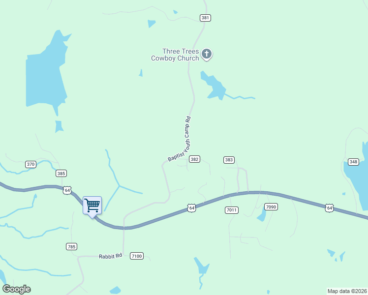 map of restaurants, bars, coffee shops, grocery stores, and more near 123 County Road 381 in Wynne