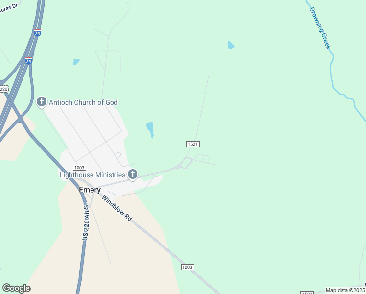 map of restaurants, bars, coffee shops, grocery stores, and more near 317 Lighthouse Church Road in Jackson Springs
