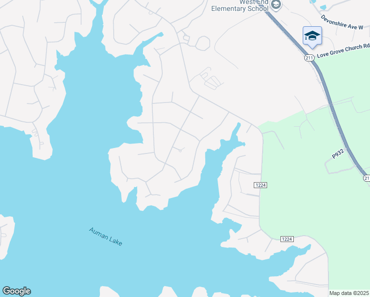 map of restaurants, bars, coffee shops, grocery stores, and more near 105 Carr Court in Seven Lakes
