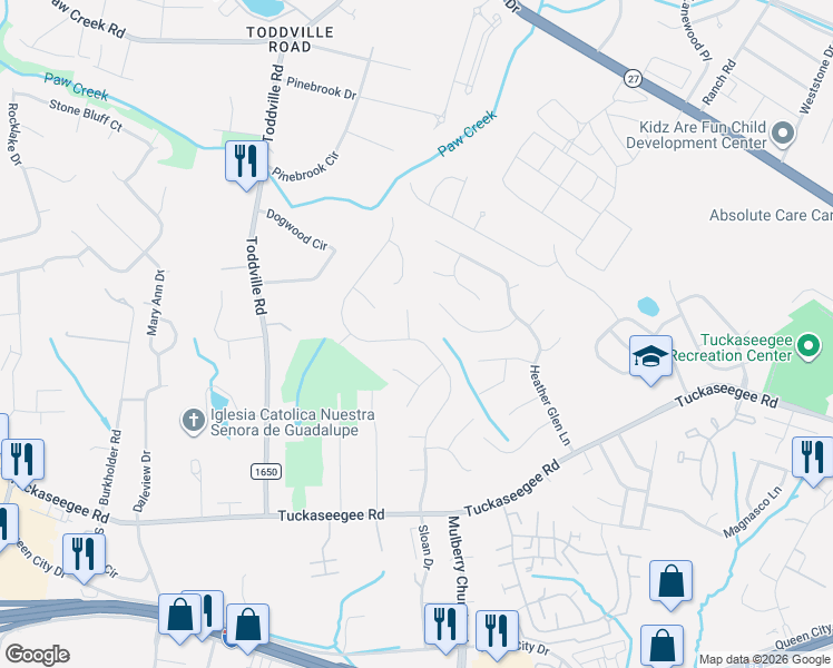 map of restaurants, bars, coffee shops, grocery stores, and more near in Charlotte