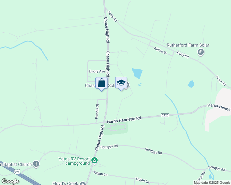 map of restaurants, bars, coffee shops, grocery stores, and more near 1603 Chase High Road in Forest City