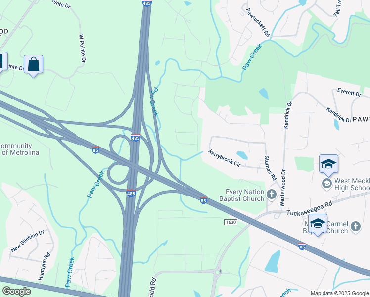 map of restaurants, bars, coffee shops, grocery stores, and more near 2013 Talbert Court in Charlotte
