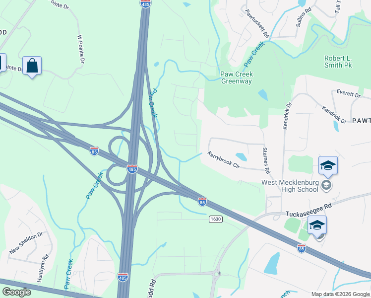 map of restaurants, bars, coffee shops, grocery stores, and more near 2013 Talbert Court in Charlotte