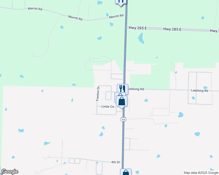 map of restaurants, bars, coffee shops, grocery stores, and more near 54 Trenton Drive in Greenbrier